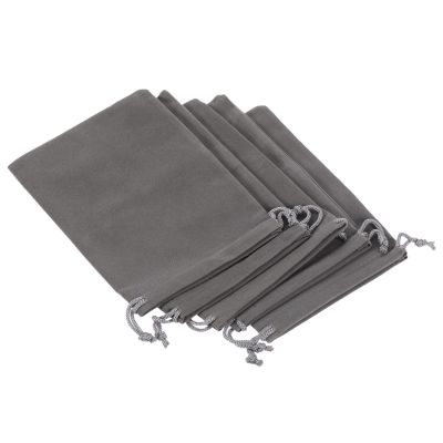 PATIKIL 18x12cm Microfiber Pouch, 10Pcs Soft Storage Drawstring Gift Bag for Glasses Wedding, Gray