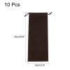 PATIKIL 25x10cm Microfiber Pouch, 10Pcs Soft Storage Drawstring Gift Bag for Glasses Wedding, Brown view 2