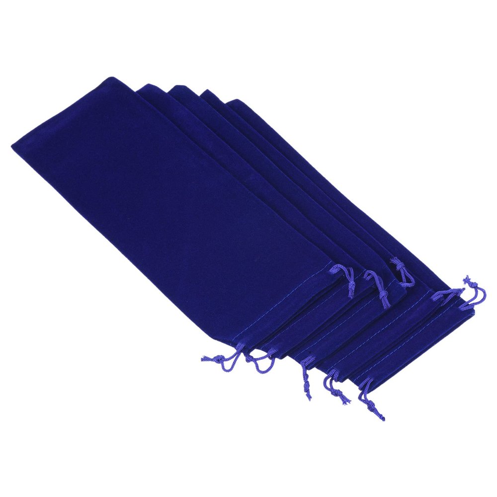 PATIKIL 25x10cm Microfiber Pouch, 10Pcs Soft Storage Drawstring Gift Bag for Glasses Wedding, Dark Blue