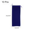 PATIKIL 25x10cm Microfiber Pouch, 10Pcs Soft Storage Drawstring Gift Bag for Glasses Wedding, Dark Blue view 2
