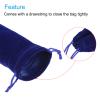 PATIKIL 25x10cm Microfiber Pouch, 10Pcs Soft Storage Drawstring Gift Bag for Glasses Wedding, Dark Blue view 3