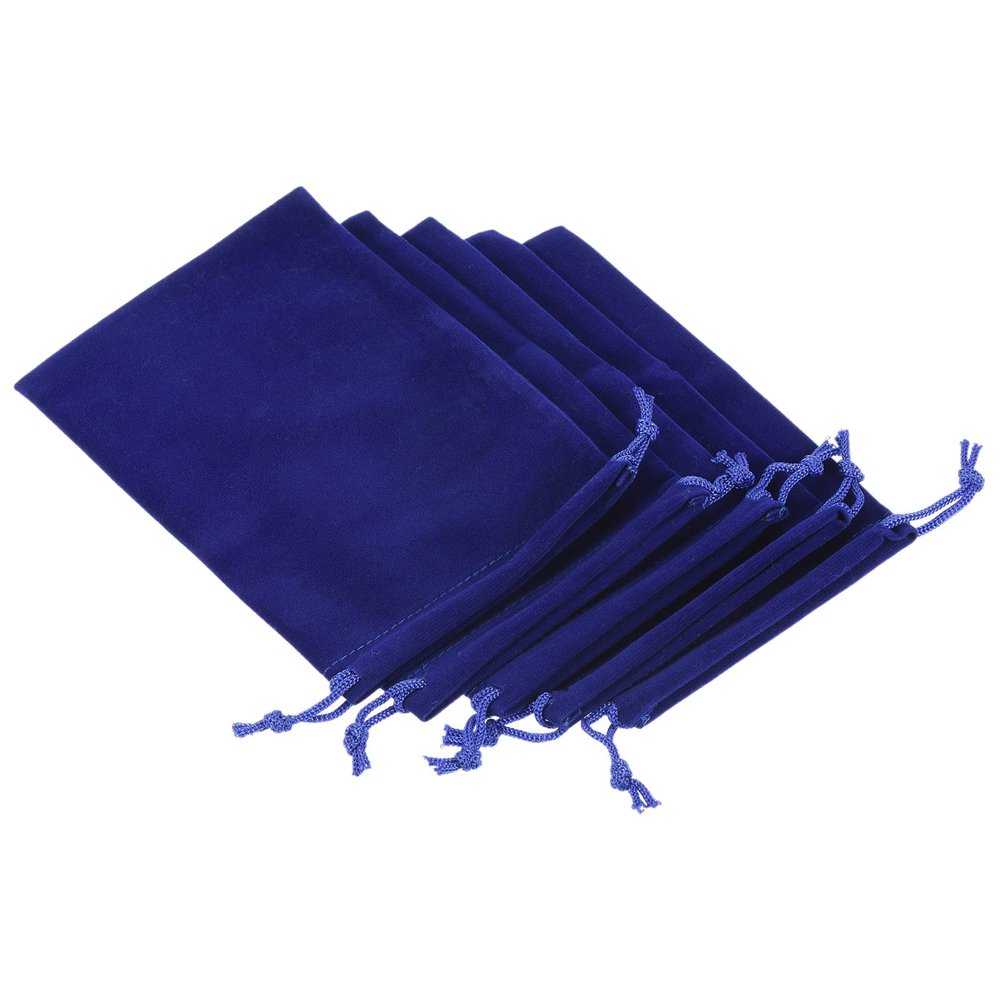PATIKIL 18x12cm Microfiber Pouch, 10Pcs Soft Storage Drawstring Gift Bag for Glasses Wedding, Dark Blue