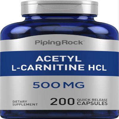 Piping Rock Acetyl L-Carnitine HCL | 500 mg | 200 Powder Capsules | Non-GMO, Gluten Free Supplement