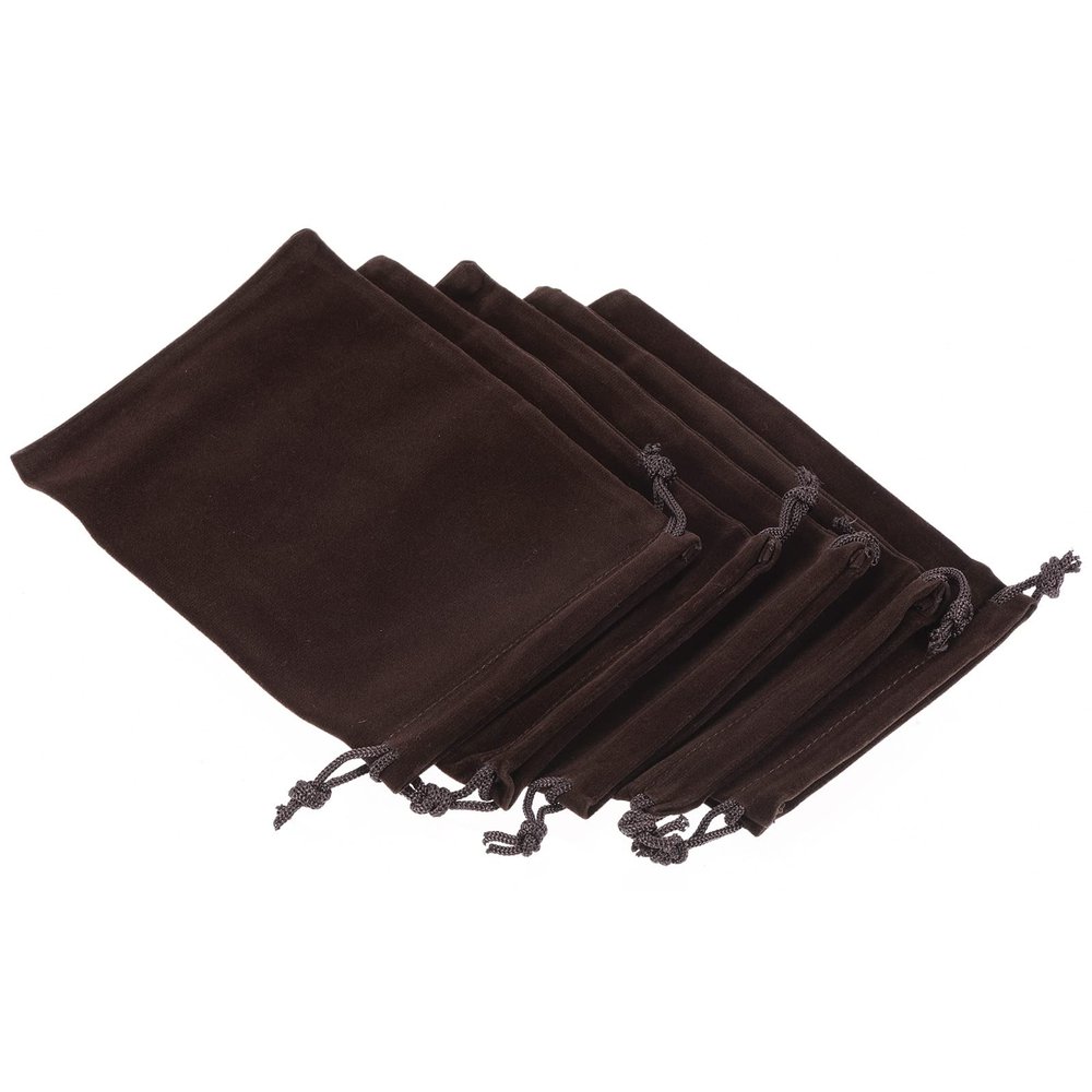 PATIKIL 18x12cm Microfiber Pouch, 10Pcs Soft Storage Drawstring Gift Bag for Glasses Wedding, Brown
