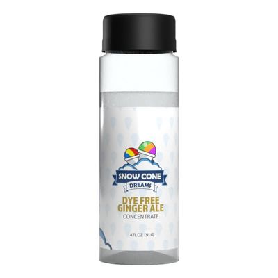 Dye Free Ginger Ale Snow Cone and Shaved Ice Flavor Concentrate | 4oz | Add Sugar and Water To Make 1 Gallon of Syrup | Snow Cone Dreams