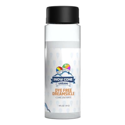 Dye Free Dreamsicle Snow Cone and Shaved Ice Flavor Concentrate | 4oz | Add Sugar and Water To Make 1 Gallon of Syrup | Snow Cone Dreams