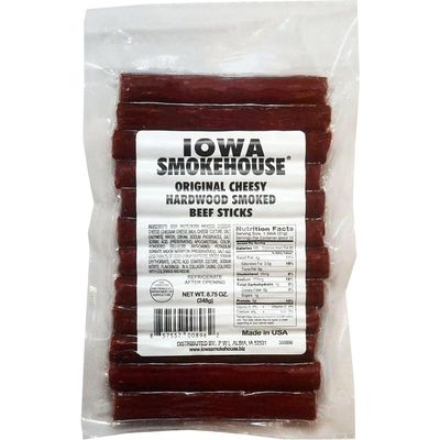 Iowa Smokehouse is-HSCO Hardwood Smoked Beef Sticks, Cheesy Original, 8.75-oz. - Quantity 12
