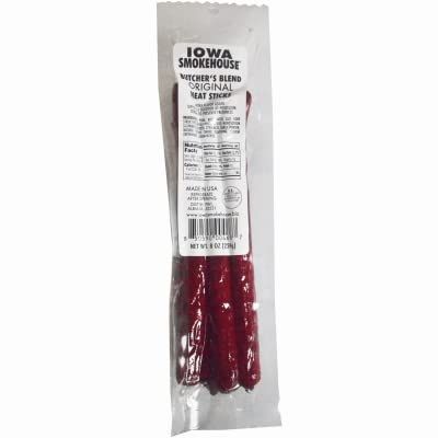 IOWA SMOKEHOUSE IS-BB8O Butcher's Blend Meat Sticks, Original, 8-oz. - Quantity 12