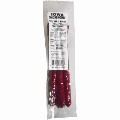 IOWA SMOKEHOUSE IS-BB8O Butcher's Blend Meat Sticks, Original, 8-oz. - Quantity 12