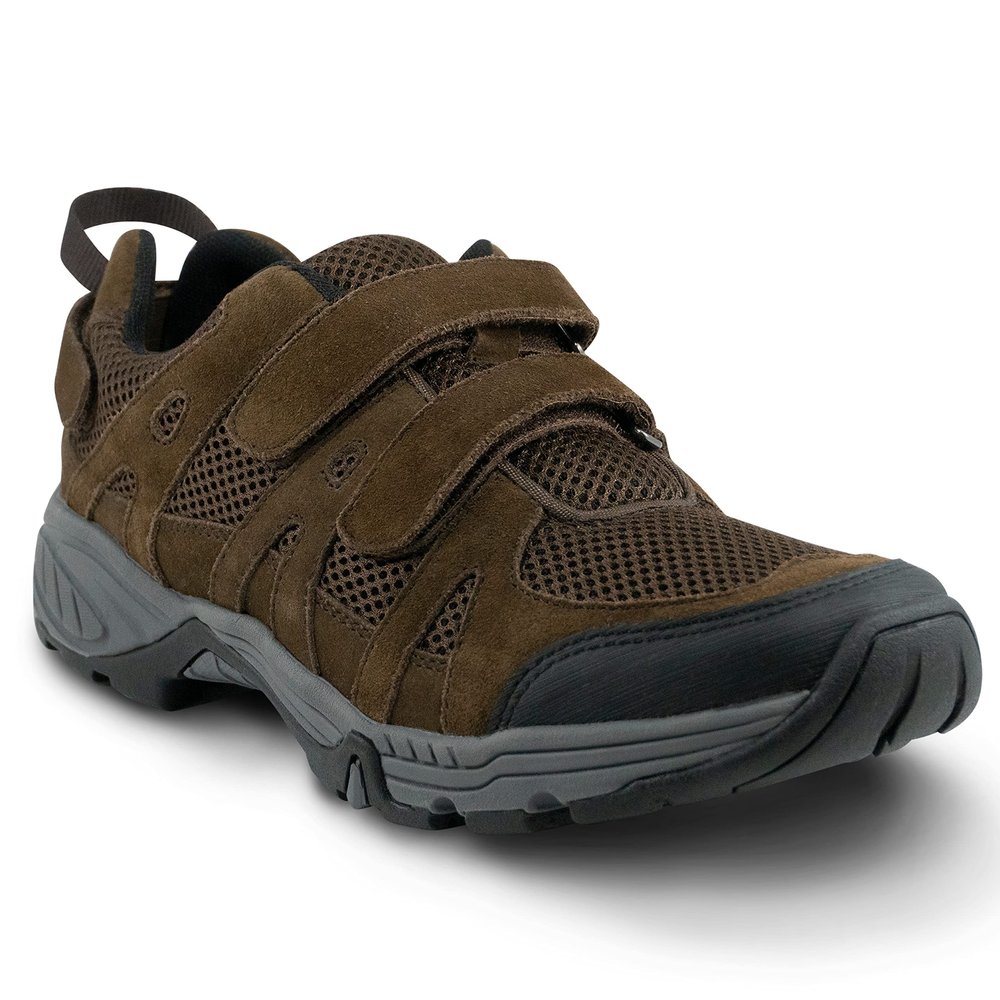 APEX Men's Balance Shoe Hiker - Extended Widths Available - Breathable, Moisture-Wicking Lining, Diabetic & Casual Brown