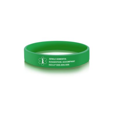 YITUB Personalized Medical ID Bracelet Free Engraving Silicone Alert Bracelet Custom Emergency Bracelets for Men Women (Green)