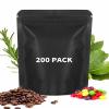 200 Pieces Resealable Mylar Bags(5.5x7.9inch, Matte Black), Smell Proof Stand Up Zipper Lock Aluminum Foil Bag, Packaging for Small Businesses, Packaging Bags for Food/Nuts Storage view 1