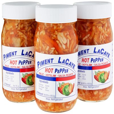 Piment Lacaye, Chris Food & Products Authentic Haitian Pikliz. 3 16oz Glass Jar, Hot slaw, Food Dressing, Relish, Picante, Pickled Salad, Haitian Caribbean Food,Pikliz, Salsa, Vegan and Keto Friendly, Fresh Made