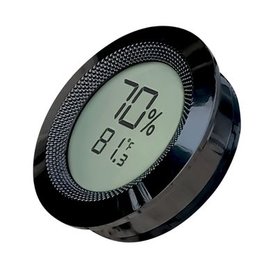 Prestige Import Group Round 2" Digital Hygrometer Thermometer for Cigar Humidors - Gun Metal - 1 Piece