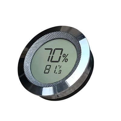 Prestige Import Group Round 2" Digital Hygrometer Thermometer for Cigar Humidors - Silver - 1 Piece