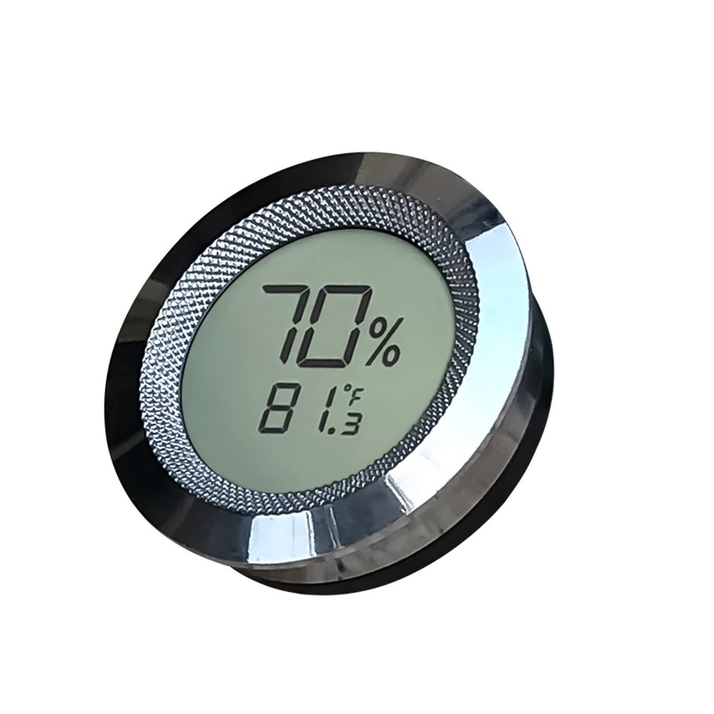 Prestige Import Group Round 2" Digital Hygrometer Thermometer for Cigar Humidors - Silver - 1 Piece