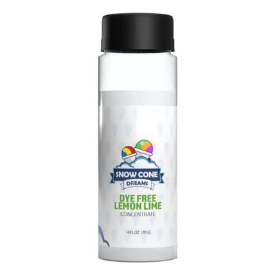 Dye Free Lemon Lime Snow Cone and Shaved Ice Flavor Concentrate | 4oz | Add Sugar and Water To Make 1 Gallon of Syrup | Snow Cone Dreams