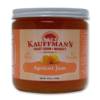 Kauffman Orchards Apricot Jam, All Natural, No Preservatives, 18 Oz. (Pack of 2)