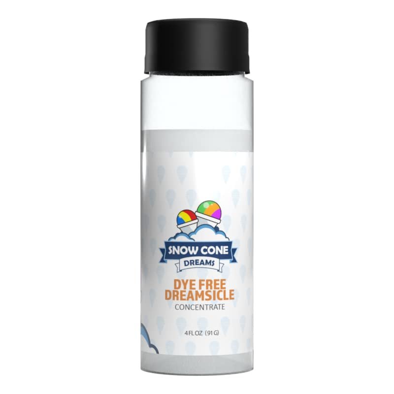 Dye Free Citrus Cooler Snow Cone and Shaved Ice Flavor Concentrate | 4oz | Add Sugar and Water To Make 1 Gallon of Syrup | Snow Cone Dreams