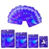 100 Pack Resealable Mylar Bags Smell Proof Bags Packaging Plastic Bag with Clear Holographic Rainbow Window Mylar Storage Bags For Candy,Jewelry,Screw (3.93 x 5.9 inch, Holographic Blue) view 1