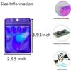 100 Pack Resealable Mylar Bags Smell Proof Bags Packaging Plastic with Clear Holographic Rainbow Window Mylar Storage Bags For Candy,Jewelry,Screw (2.95 x 3.93 inch, Holographic Blue) view 2