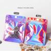 100 Pack Resealable Mylar Bags Smell Proof Bags Packaging Plastic Bag with Clear Holographic Rainbow Window Mylar Storage Bags For Candy,Jewelry,Screw (3.93 x 5.9 inch, Holographic Pink) view 3