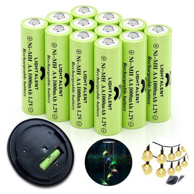 Lightalent Rechargeable Solar AA 1000mAh Batteries for Outdoor Solar Lights