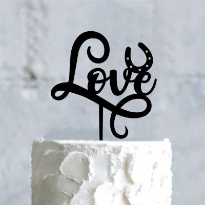 St. Patrick's Day LOVE Cake Topper - Black Acrylic cake topper - Engagement Cake topper - Unique Wedding Cake Topper - Wedding Cake Topper