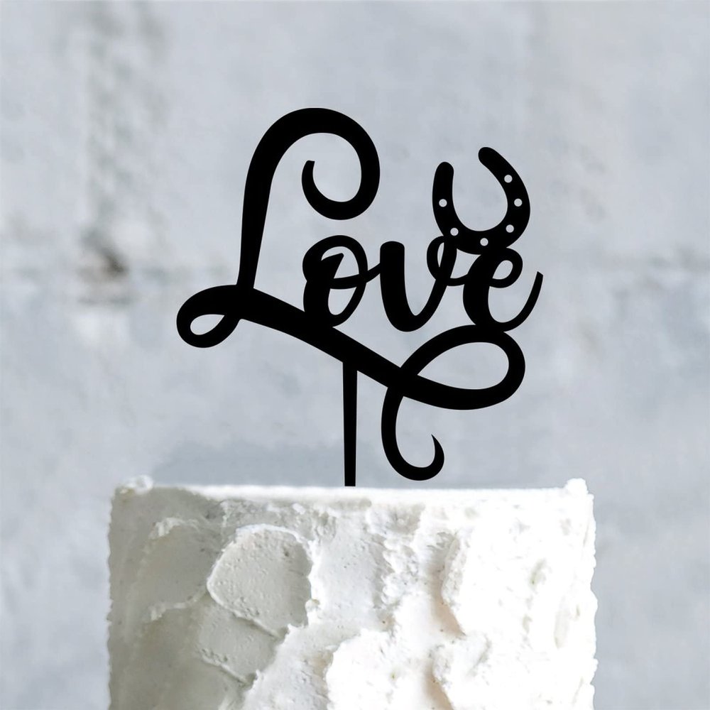 St. Patrick's Day LOVE Cake Topper - Black Acrylic cake topper - Engagement Cake topper - Unique Wedding Cake Topper - Wedding Cake Topper
