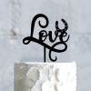 St. Patrick's Day LOVE Cake Topper - Black Acrylic cake topper - Engagement Cake topper - Unique Wedding Cake Topper - Wedding Cake Topper view 1