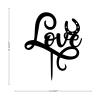 St. Patrick's Day LOVE Cake Topper - Black Acrylic cake topper - Engagement Cake topper - Unique Wedding Cake Topper - Wedding Cake Topper view 2
