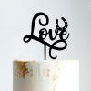 St. Patrick's Day LOVE Cake Topper - Black Acrylic cake topper - Engagement Cake topper - Unique Wedding Cake Topper - Wedding Cake Topper view 3