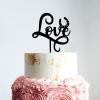 St. Patrick's Day LOVE Cake Topper - Black Acrylic cake topper - Engagement Cake topper - Unique Wedding Cake Topper - Wedding Cake Topper view 4