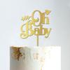 Personalized Baby Name Golden Glitter Cake Topper Custom Welcome Baby Shower Decorations Calligraphy Birthday Heart Boy or Girl Table Centerpiece, Script view 4