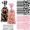 Spakon 100 Pcs Cow Print Goodie Bags Cellophane Treat Gift Bags with Twist Ties for Cow Theme Birthday Party Favors Baby Shower Cowgirl Cowboy Party Supplies view 1