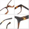 REAVEE 2 Pack Oprah Style Oversized Reading Glasses for Women Men Blue Light Blocking, Ladies Stylish Retro Square Large Computer Readers (Black/Leopard 1.25x) view 3