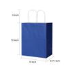 Oikss 100 Pack 8x4.75x10 Inch Medium Royal Blue Kraft Paper Bags with Handles Bulk for Birthday Wedding Party Favors Grocery Retail Shopping Business Goody Craft Gift Bags Sacks, (100pcs Count) view 2