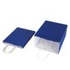 Oikss 100 Pack 8x4.75x10 Inch Medium Royal Blue Kraft Paper Bags with Handles Bulk for Birthday Wedding Party Favors Grocery Retail Shopping Business Goody Craft Gift Bags Sacks, (100pcs Count) view 4