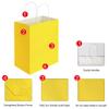 Oikss 50 Pack 8x4.75x10 Inch Medium Yellow Kraft Paper Bags with Handles Bulk for Birthday Wedding Party Favors Grocery Retail Shopping Takeout Business Goody Craft Gift Bags Sacks, (50pcs Count) view 3