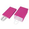 Oikss 50 Pack 5.25x3.25x8.25 Inch Small Hot Pink Kraft Paper Bags with Handles Bulk for Birthday Wedding Party Favors Grocery Retail Shopping Business Goody Craft Gift Bags Sacks (Fuchsia 50pcs Count) view 4