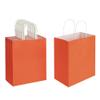 Oikss 50 Pack 8x4.75x10 Inch Medium Orange Kraft Paper Bags with Handles Bulk for Birthday Wedding Party Favors Grocery Retail Shopping Takeout Business Goody Craft Gift Bags Sacks, (50pcs Count) view 1