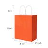 Oikss 50 Pack 8x4.75x10 Inch Medium Orange Kraft Paper Bags with Handles Bulk for Birthday Wedding Party Favors Grocery Retail Shopping Takeout Business Goody Craft Gift Bags Sacks, (50pcs Count) view 2