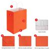 Oikss 50 Pack 8x4.75x10 Inch Medium Orange Kraft Paper Bags with Handles Bulk for Birthday Wedding Party Favors Grocery Retail Shopping Takeout Business Goody Craft Gift Bags Sacks, (50pcs Count) view 3