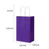 Oikss 50 Pack 5.25x3.25x8.25 Inch Small Purple Kraft Paper Bags with Handles Bulk for Birthday Wedding Party Favors Grocery Retail Shopping Business Goody Craft Gift Bags Cub Sacks, 50 Count view 2