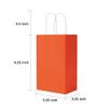 Oikss 50 Pack 5.25x3.25x8.25 Inch Small Orange Kraft Paper Bags with Handles Bulk for Birthday Wedding Party Favors Grocery Retail Shopping Business Goody Craft Gift Bags Cub Sacks, 50 Count view 2