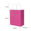 Oikss 50 Pack 8x4.75x10 Inch Medium Hot Pink Kraft Paper Bags with Handles Bulk for Birthday Wedding Party Favors Grocery Retail Shopping Business Goody Craft Gift Bags Sacks (Fuchsia 50pcs Count) view 2