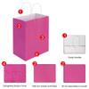 Oikss 50 Pack 8x4.75x10 Inch Medium Hot Pink Kraft Paper Bags with Handles Bulk for Birthday Wedding Party Favors Grocery Retail Shopping Business Goody Craft Gift Bags Sacks (Fuchsia 50pcs Count) view 3