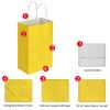 Oikss 50 Pack 5.25x3.25x8.25 Inch Small Yellow Kraft Paper Bags with Handles Bulk for Birthday Wedding Party Favors Grocery Retail Shopping Business Goody Craft Gift Bags Cub Sacks, 50 Count view 3