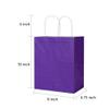 Oikss 50 Pack 8x4.75x10 Inch Medium Purple Kraft Paper Bags with Handles Bulk for Birthday Wedding Party Favors Grocery Retail Shopping Takeout Business Goody Craft Gift Bags Sacks, (50pcs Count) view 2