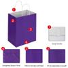 Oikss 50 Pack 8x4.75x10 Inch Medium Purple Kraft Paper Bags with Handles Bulk for Birthday Wedding Party Favors Grocery Retail Shopping Takeout Business Goody Craft Gift Bags Sacks, (50pcs Count) view 3